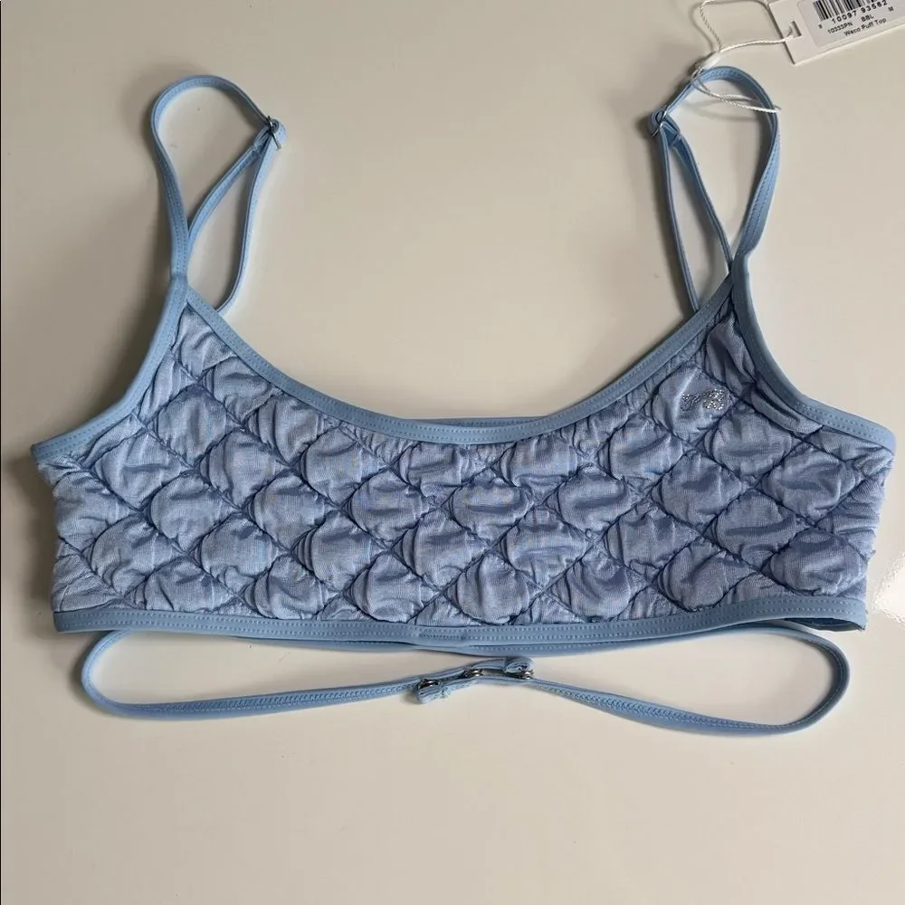 Frankie’s Bikini Waco Wrap Bralette Bikini Top In Baby Blue